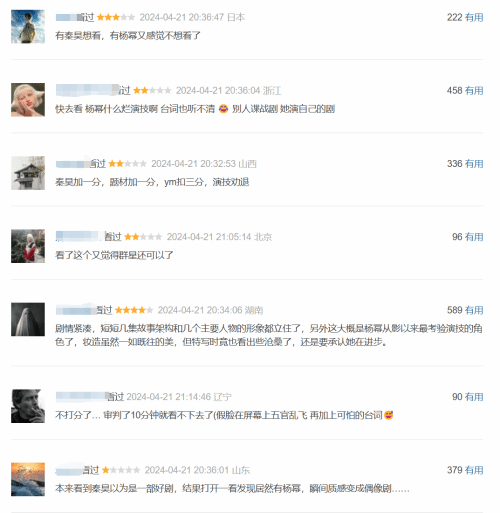 《哈爾濱一九四四》楊冪演技引爭(zhēng)議！豆瓣網(wǎng)友稱被其演技勸退