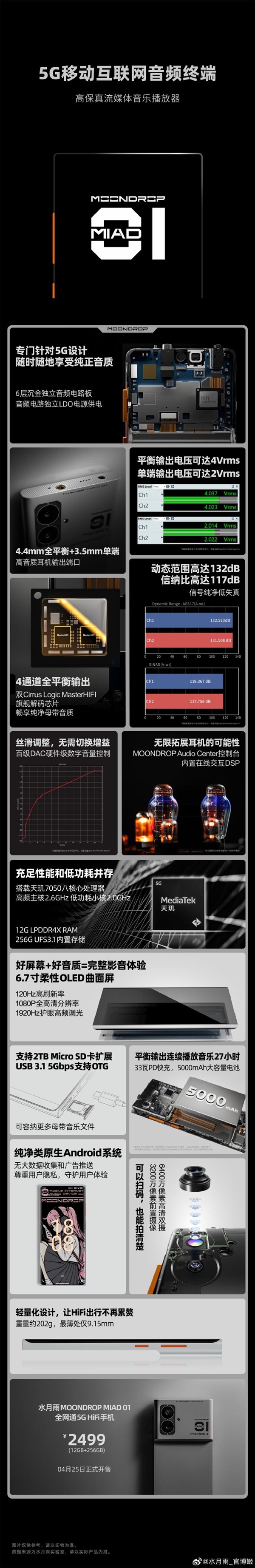 水月雨MIAD 01 5G HiFi手機發(fā)布！2499元 看懂