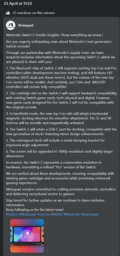 曝Switch 2具備完全向后兼容性！硬件只是一次