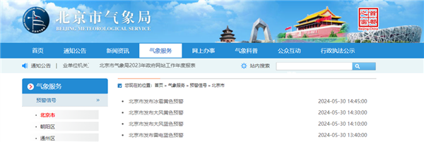 突現(xiàn)狂風(fēng)暴雨！北京連發(fā)雷電大風(fēng)冰雹三預(yù)警：10級大風(fēng) 冰雹在路上