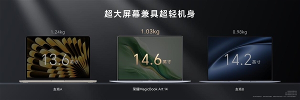1cm全球薄筆記本！榮耀MagicBook Art 14發(fā)布：7999元起