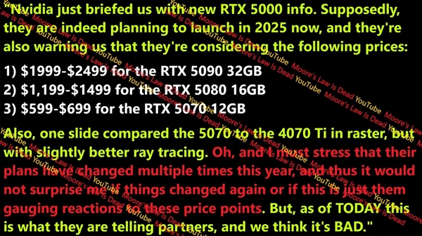黃仁勛不手軟！英偉達(dá)RTX 50系列價(jià)格首曝：5090這漲幅迅猛