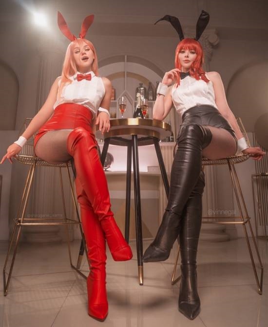 俄妹COS兔女郎瑪奇瑪、帕瓦：完美身材