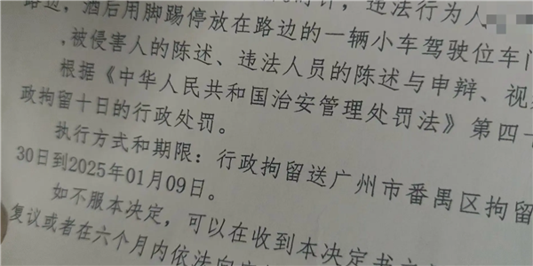 小米SU7停路邊被踢了一腳 哨兵模式立功！踢車男子被送進(jìn)拘留所跨年