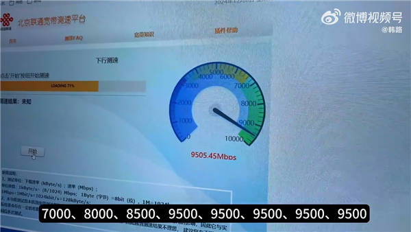 全中國快家庭寬帶！萬兆光網(wǎng)實測：下行9500 上行1100